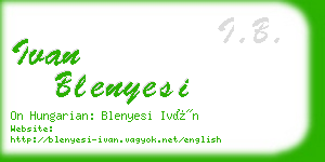 ivan blenyesi business card